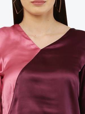 Purple plain satin tunics 4