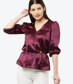Purple plain satin tunics