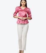 Purple plain satin tunics