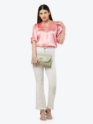 Peach plain satin tunics 5