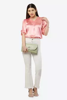 Peach plain satin tunics