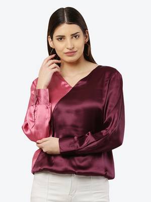 Purple plain satin tunics 5