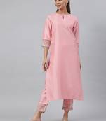 Pink plain silk salwar