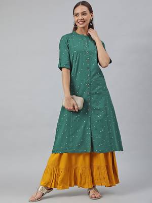 Green printed cotton kurtas-and-kurtis 1