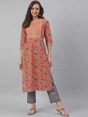 Green printed cotton kurtas-and-kurtis 1