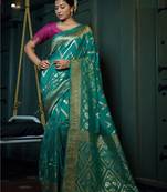 sea-green Indian Women's Dola Silk Saree