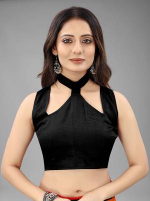 Green Plain Georgette Saree With Blouse 6