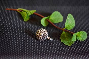 Silver Designer clip or clipon oxidised nosering or Oxidized nosepin 1