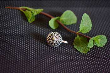 Silver Designer clip or clipon oxidised nosering or Oxidized nosepin 3