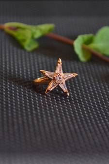  Designer gold plated multi diamond nosering or nose pin