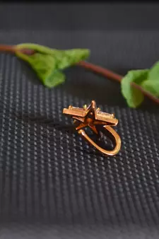  Designer gold plated multi diamond nosering or nose pin
