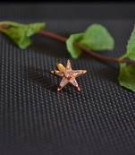 Sizzling gold floral diamond cubic zirconia clipon nose-ring or nosepin