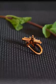 Sizzling gold floral diamond cubic zirconia clipon nose-ring or nosepin