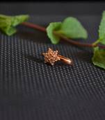 Sizzling gold floral diamond cubic zirconia clipon nose-ring or nosepin
