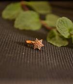 Sizzling gold floral diamond cubic zirconia clipon nose-ring or nosepin