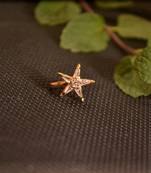 Sizzling gold floral diamond cubic zirconia clipon nose-ring or nosepin