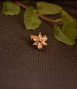 Sizzling gold floral diamond cubic zirconia clipon nose-ring or nosepin
