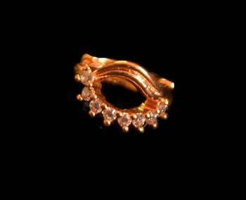  Designer gold plated multi diamond nosering or nose pin 1
