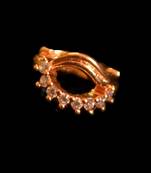  Designer gold plated multi diamond nosering or nose pin