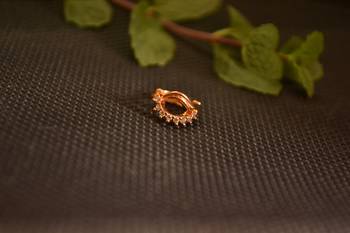  Designer gold plated multi diamond nosering or nose pin 2