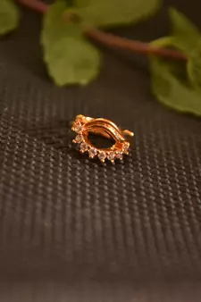  Designer gold plated multi diamond nosering or nose pin