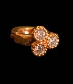 Designer Triangular Gold diamond nosering or nosepin