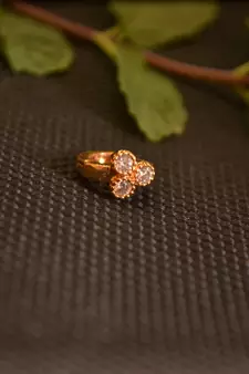 Designer Triangular Gold diamond nosering or nosepin