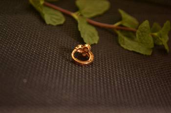 Designer Triangular Gold diamond nosering or nosepin 3
