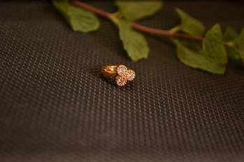 Designer Gold Plated diamond nosering or nosepin 1