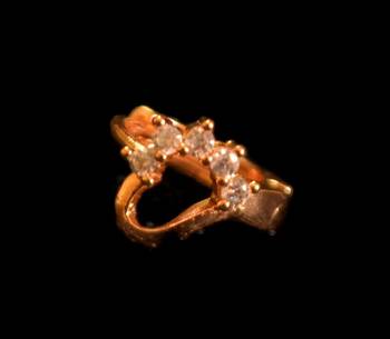 Designer Gold Plated diamond nosering or nosepin 1