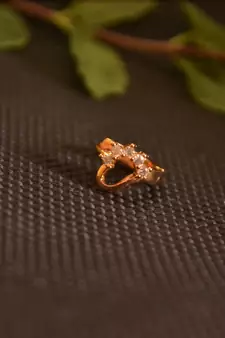 Designer Gold Plated diamond nosering or nosepin