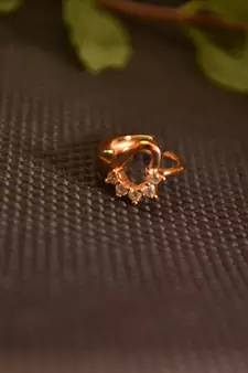 Designer Gold Plated diamond nosering or nosepin