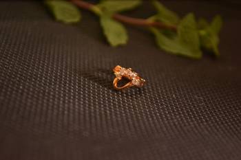 Designer Stone Gold nose-ring or Nose Pin 1