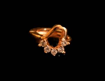 Designer Stone Gold nose-ring or Nose Pin 1