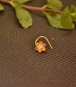 Designer Gold Plated Multi diamond nosering or nose pin