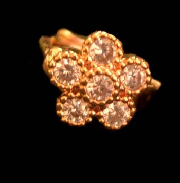 Designer Stone Gold nose-ring or Nose Pin 1