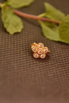 Designer Stone Gold nose-ring or Nose Pin