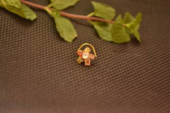  Designer gold plated multi diamond nosering or nose pin 1