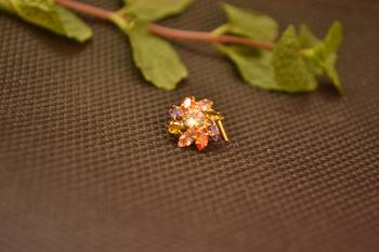  Designer gold plated multi diamond nosering or nose pin 2