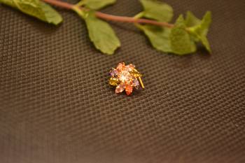 Designer gold plated multi diamond nosering or nose pin 3