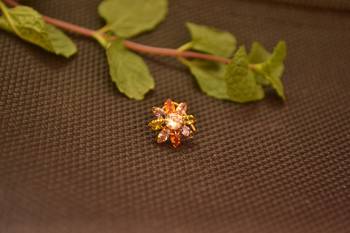 Designer Gold Plated Multi diamond nosering or nose pin 2