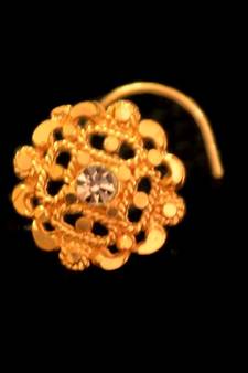 Designer Gold diamond nosering or nosepin