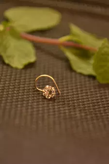 Designer Stone silver nose-ring or Nose Pin