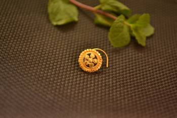 Designer Gold plated nose-ring or Nose Pin 3