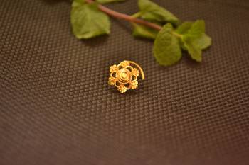 Designer Gold plated nose-ring or Nose Pin 2