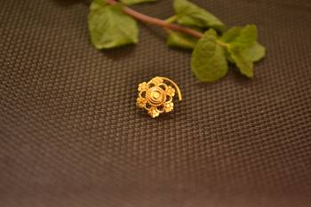 Designer Gold plated nose-ring or Nose Pin 3