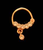 Ceremonial Nath or Nathni or Naath Gold Plated with American diamond nose ring
