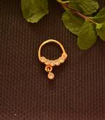 Ceremonial Nath or Nathni or Naath Gold Plated with American diamond nose ring