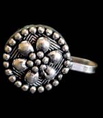 Silver Designer clip or clipon oxidised nosering or Oxidized nosepin