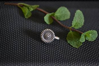 Silver Designer clip or clipon oxidised nosering or Oxidized nosepin 1